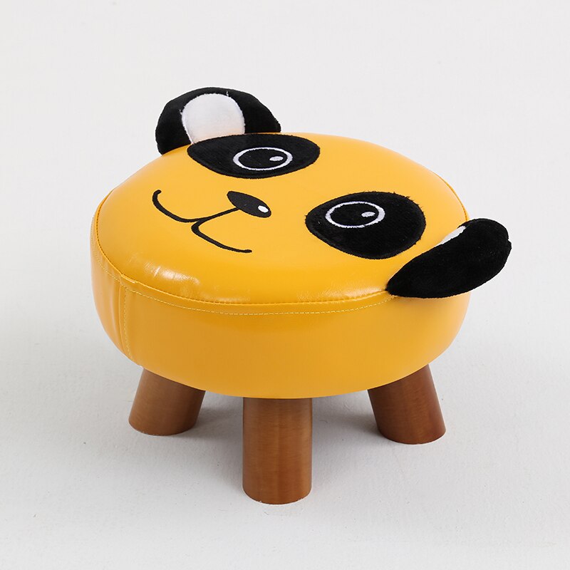 Tabouret enfant avec assise rembourrée et pieds en bois