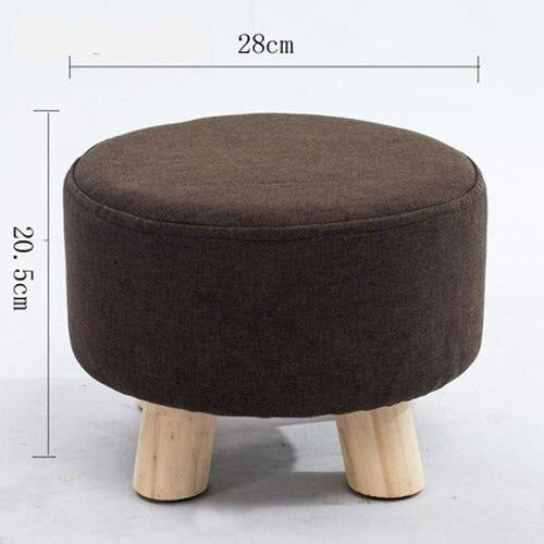 Tabouret scandinave bas avec assise ronde en tissus