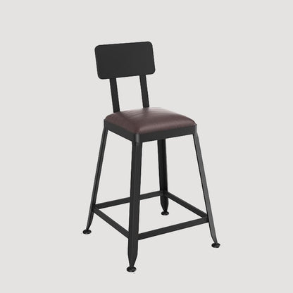 Chaise de bar industrielle noir et marron