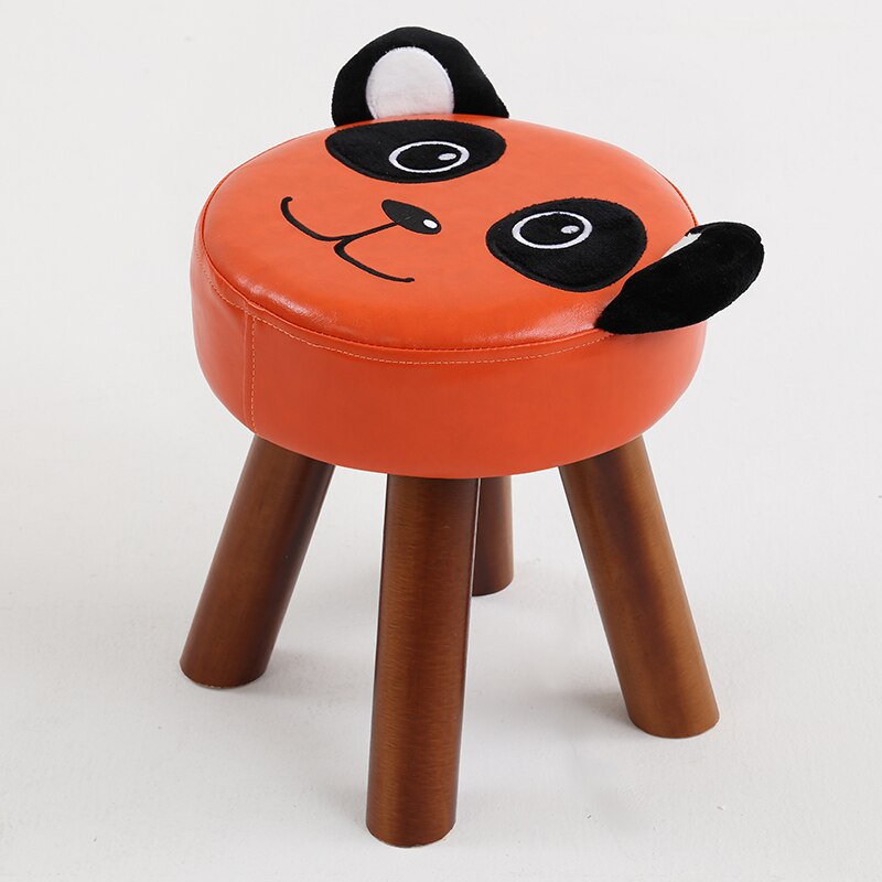 Tabouret enfant avec assise rembourrée et pieds en bois