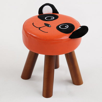 Tabouret enfant avec assise rembourrée et pieds en bois