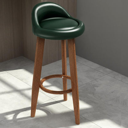 tabouret de bar de style scandinave avec assise matelassée en similicuir vert