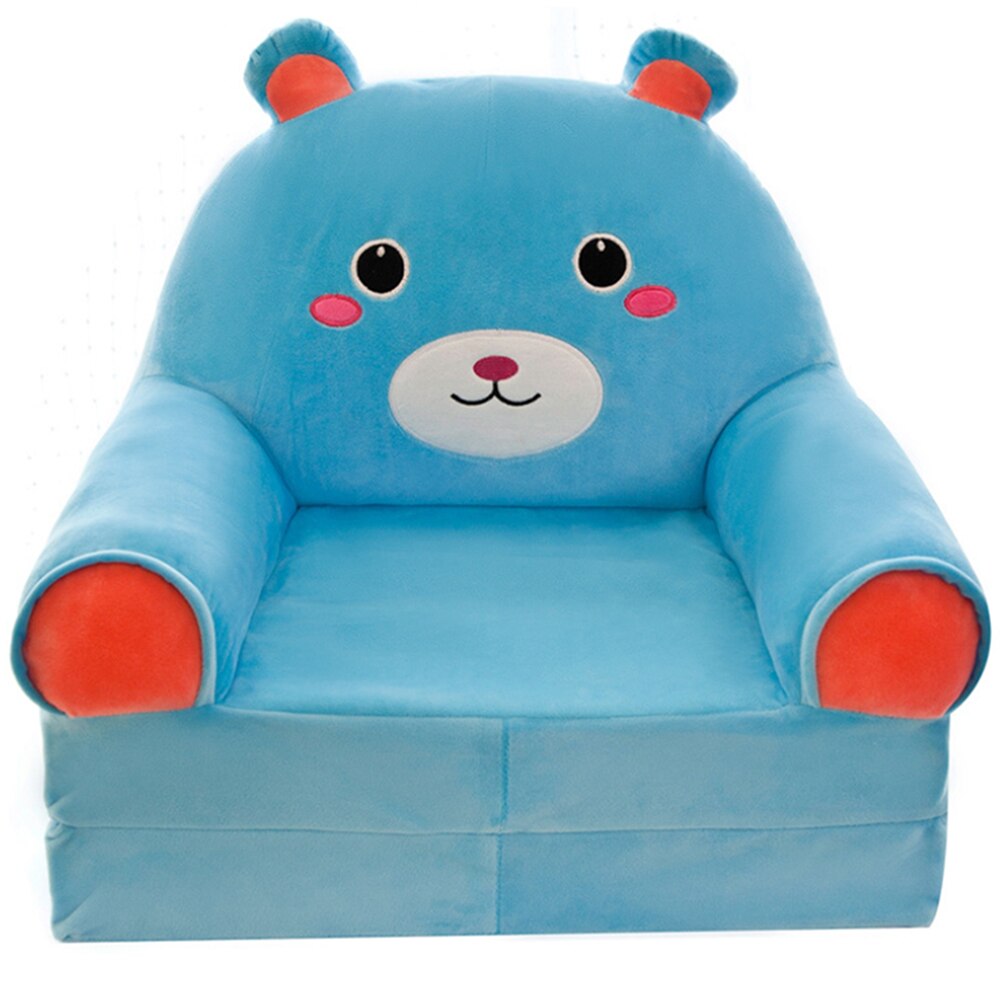 Chaise enfant en tissus rembourrée de mousse avec dossier de style animal