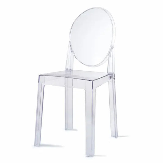 Chaise médaillon transparente sans accoudoirs