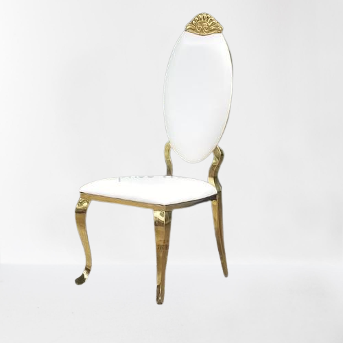 Chaise médaillon avec cadre et ornement en métal doré