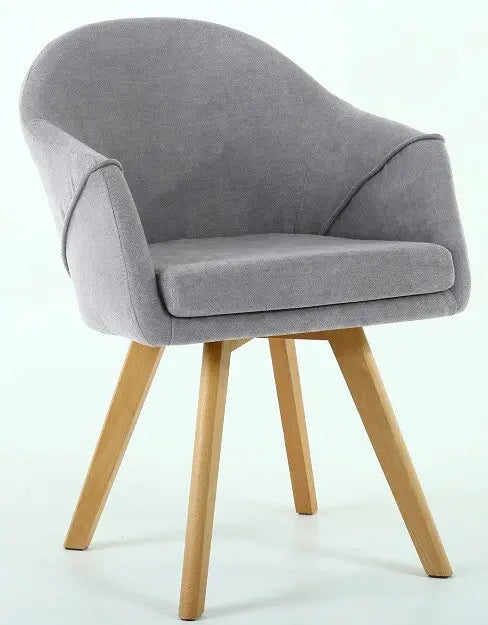 Chaise scandinave en bois et tissus style fauteuil