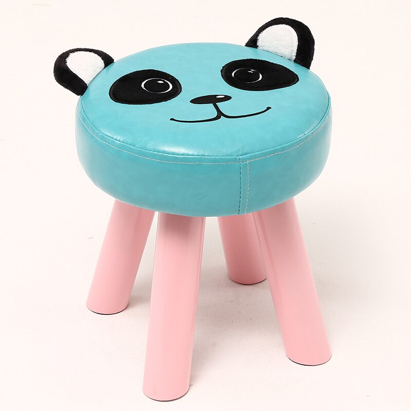 Tabouret enfant avec assise rembourrée et pieds en bois