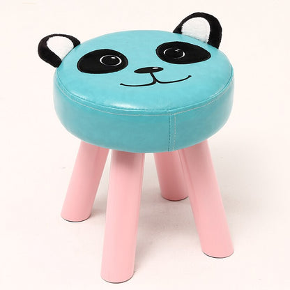 Tabouret enfant avec assise rembourrée et pieds en bois