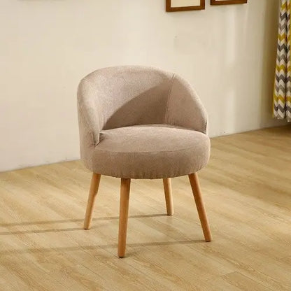 Chaise scandinave en velours beige et bois style fauteuil