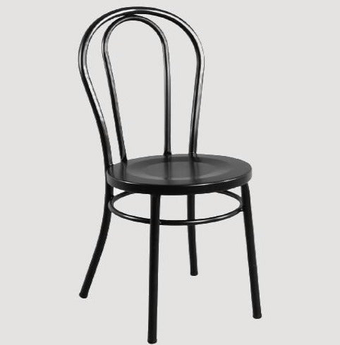 Chaise moderne de style rétro en acier de couleur noire