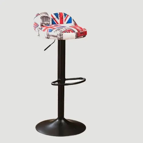 Tabouret de bar moderne avec assise confort et pieds central en fer noir