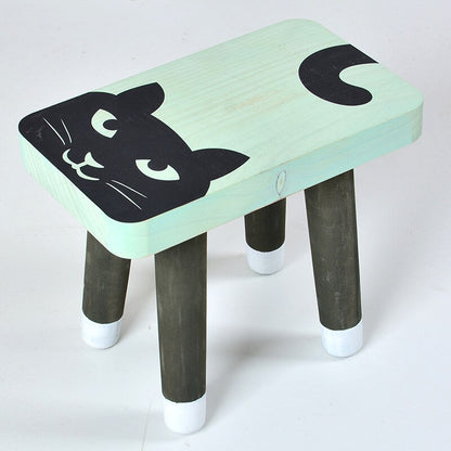 Tabouret enfant en bois avec motif animalier