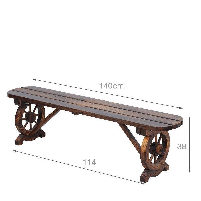 Banc industriel en bois avec pieds en forme de barre de voilier
