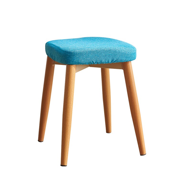Tabouret scandinave avec assise carrée colorée en tissus