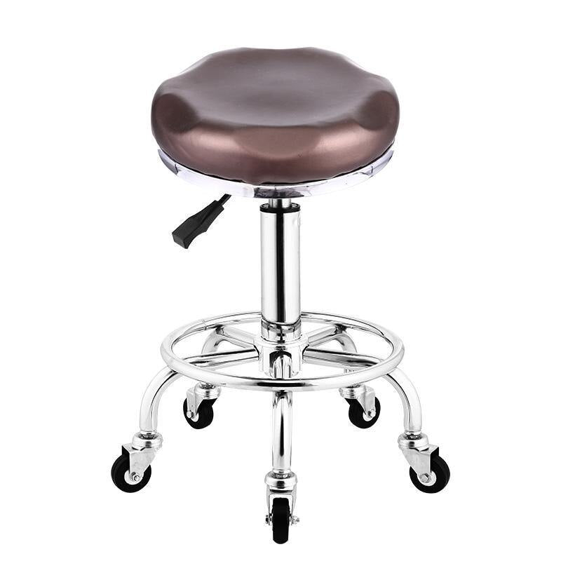 Tabouret à roulettes avec assise ergonomique échancrée réglable