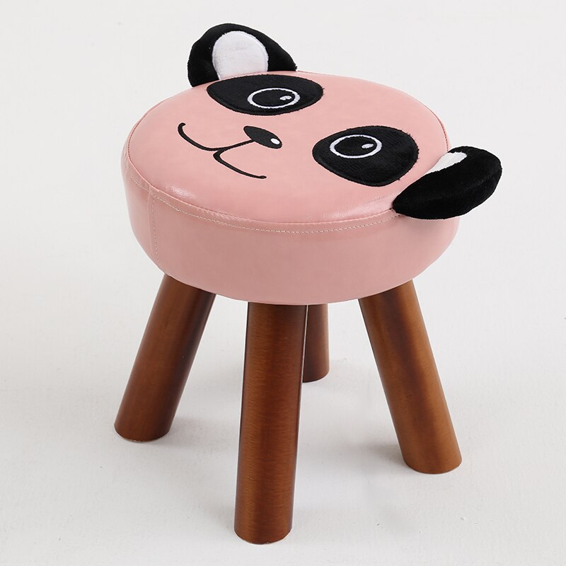 Tabouret enfant avec assise rembourrée et pieds en bois