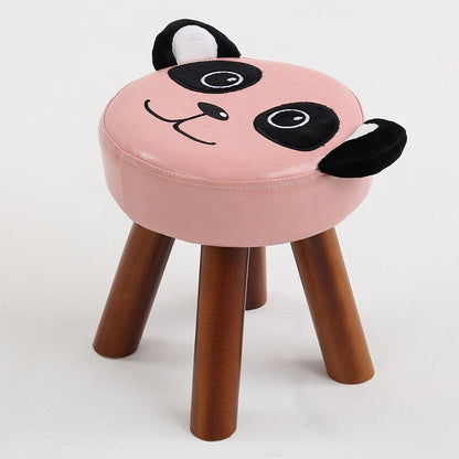 Tabouret enfant avec assise rembourrée et pieds en bois