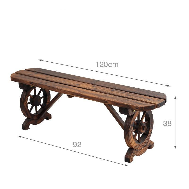 Banc industriel en bois avec pieds en forme de barre de voilier