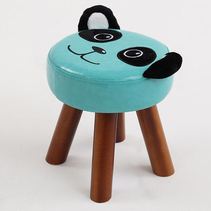 Tabouret enfant avec assise rembourrée et pieds en bois
