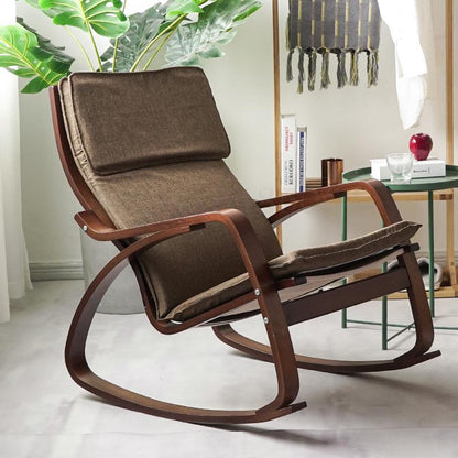 Chaise à bascule de style japonais en bois avec assise ergonomique