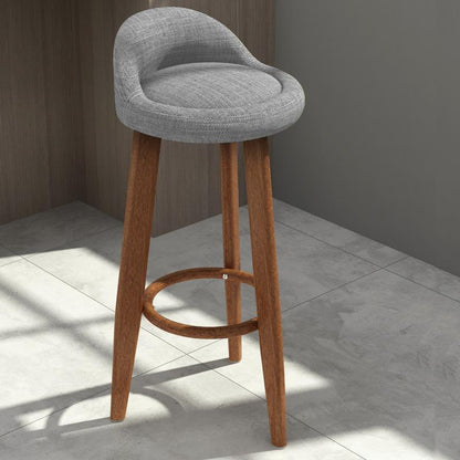 tabouret de bar de style scandinave avec assise matelassée en tissus gris chiné