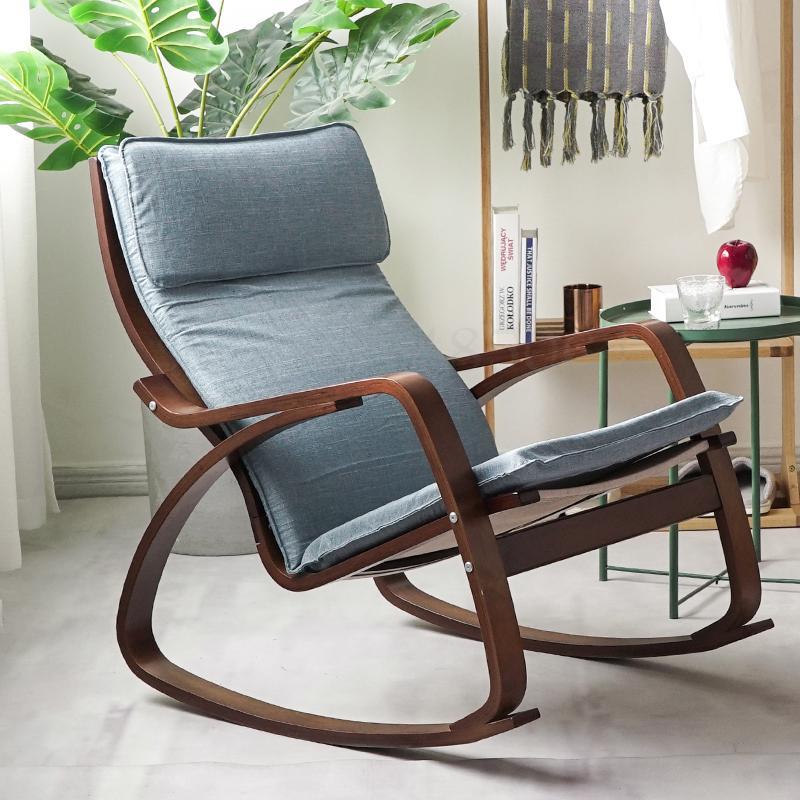 Chaise à bascule de style japonais en bois avec assise ergonomique