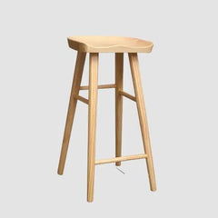 Tabouret de bar scandinave en bois avec assise ergonomique