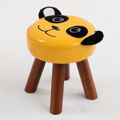 Tabouret enfant avec assise rembourrée et pieds en bois