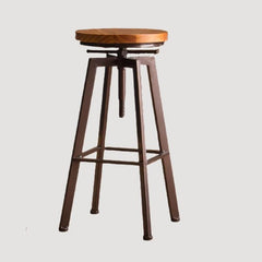 Tabouret industriel haut avec assise ronde rotative