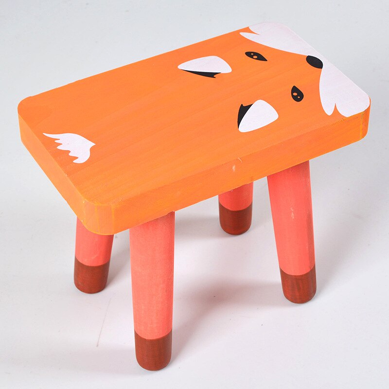 Tabouret enfant en bois avec motif animalier