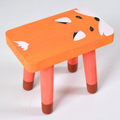 Tabouret enfant en bois avec motif animalier