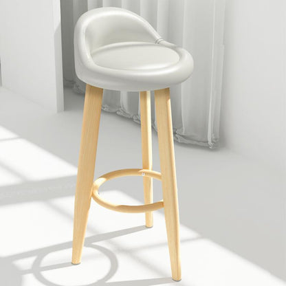 tabouret de bar de style scandinave avec assise matelassée en similicuir blanc
