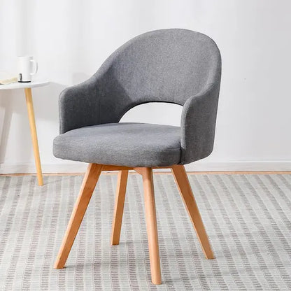 Chaise scandinave design en tissus et bois avec dossier échancré