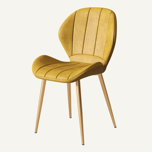 Chaise design de salle à manger avec assise large – Jaune