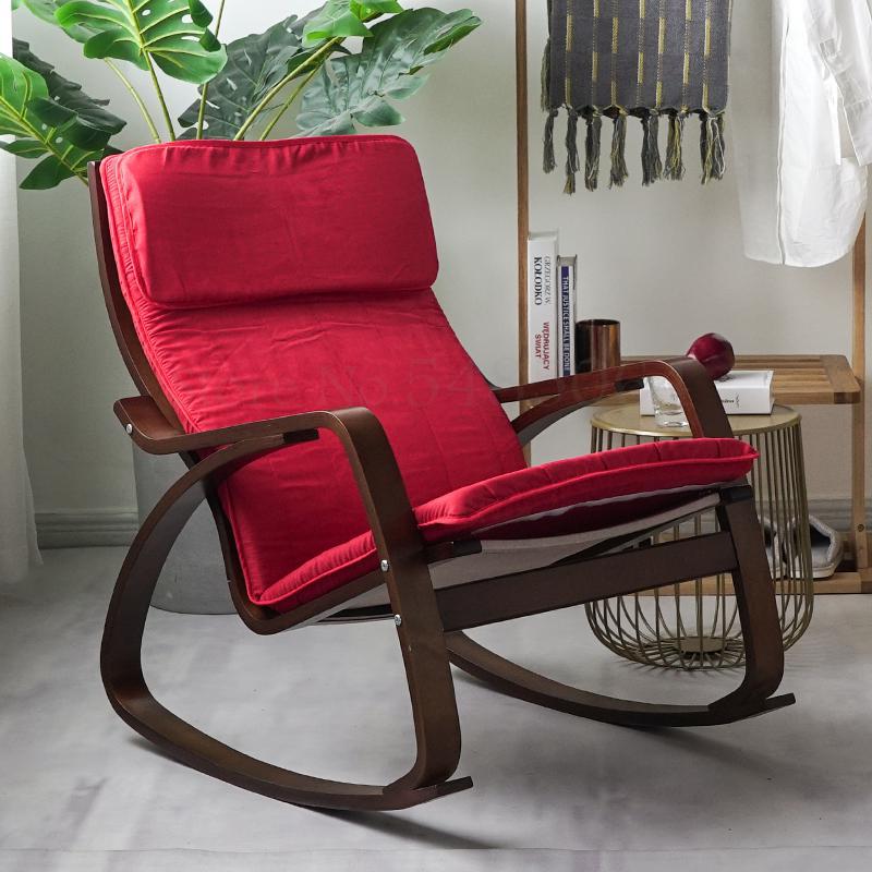 Chaise à bascule de style japonais en bois avec assise ergonomique