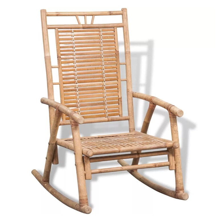 Chaise à bascule en bambou