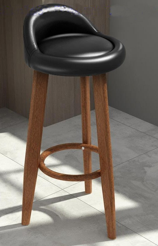 tabouret de bar de style scandinave avec assise matelassée en similicuir noir et pieds noir et doré
