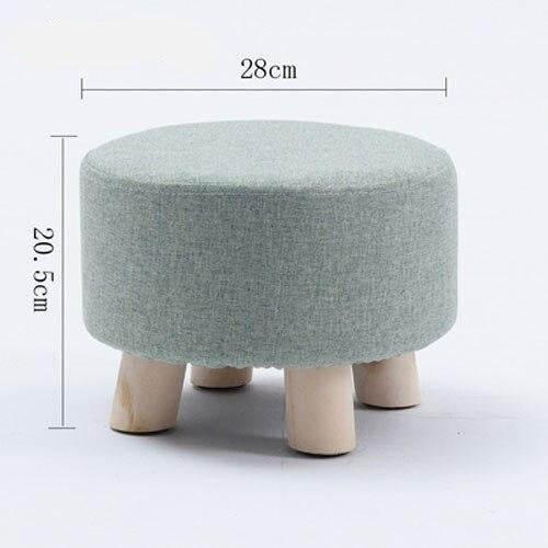 Tabouret scandinave bas avec assise ronde en tissus