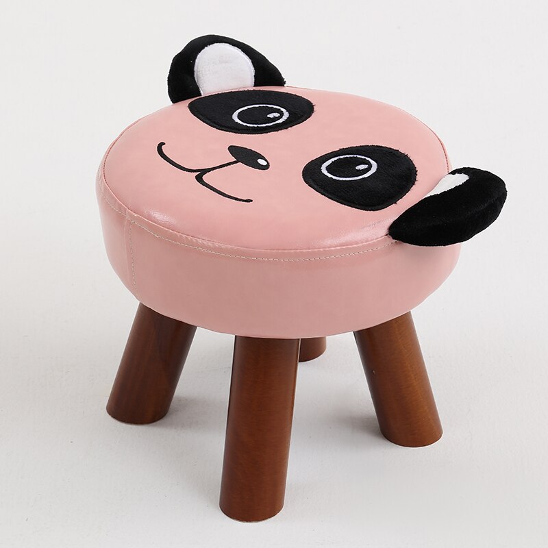 Tabouret enfant avec assise rembourrée et pieds en bois