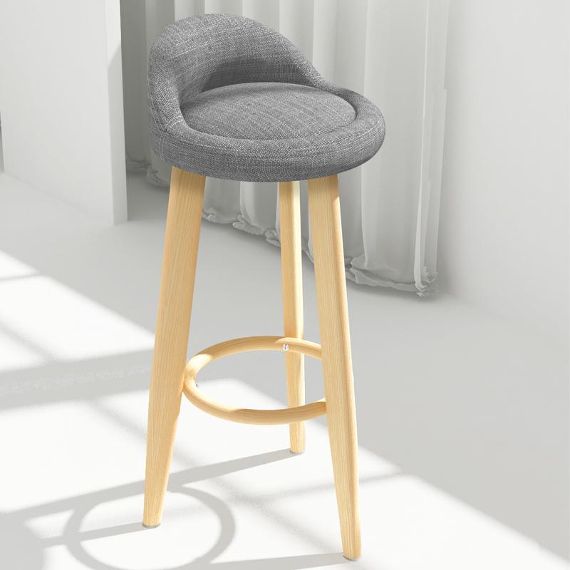 tabouret de bar de style scandinave avec assise matelassée en tissus chiné gris
