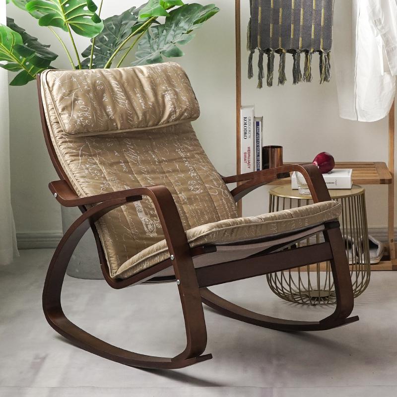 Chaise à bascule de style japonais en bois avec assise ergonomique