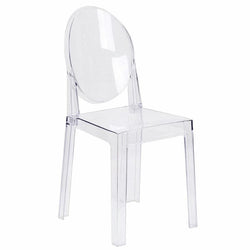 Chaise médaillon moderne en plastique transparent  (lot de 4)