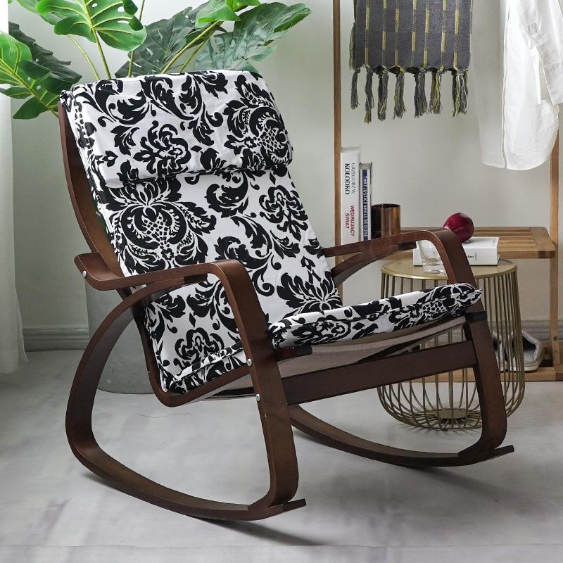 Chaise à bascule de style japonais en bois avec assise ergonomique
