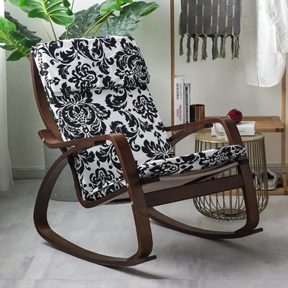 Chaise à bascule de style japonais en bois avec assise ergonomique