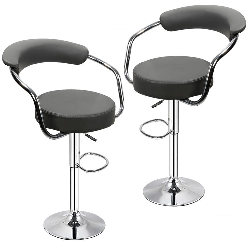 Chaise de bar moderne avec  dossier ergonomique sur  pied en inox par lot de 2