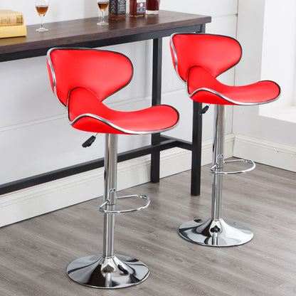 Chaise de bar design avec assise ergonomique incurvée encadrement et pied en inox par lot de 2