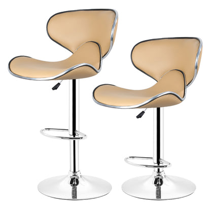 Chaise de bar design avec assise ergonomique incurvée encadrement et pied en inox par lot de 2