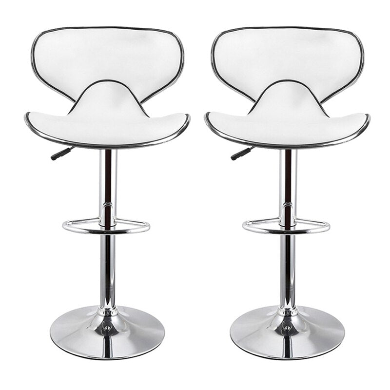 Chaise de bar design avec assise ergonomique incurvée encadrement et pied en inox par lot de 2