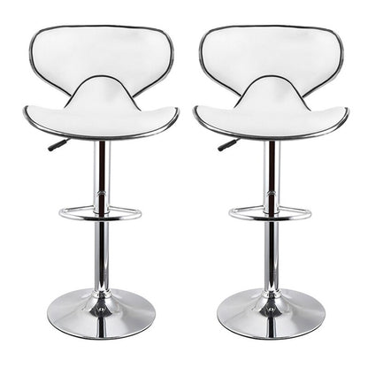 Chaise de bar design avec assise ergonomique incurvée encadrement et pied en inox par lot de 2