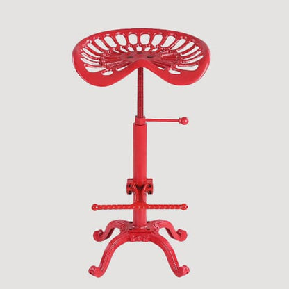 Tabouret vintage en fer avec assise ergonomique réglable et repose pieds